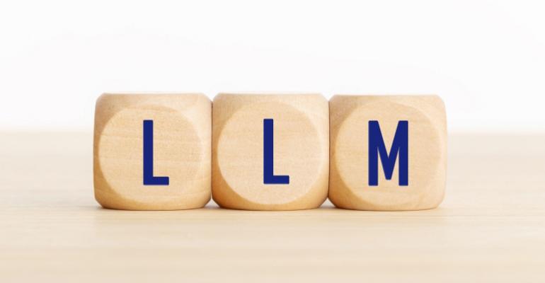 "LLM" spelled with blocks