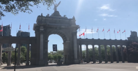 Outside the Beanfield Centre in Toronto